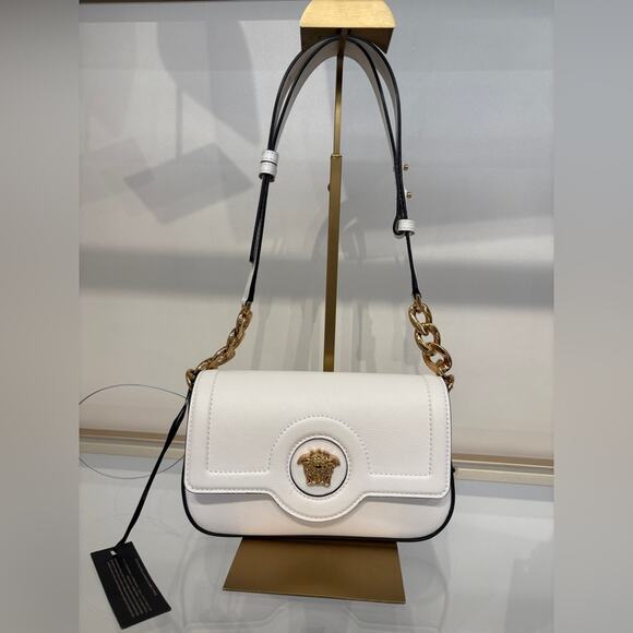 Versace White Leather Medusa Shoulder Bag - Picture 1 of 6